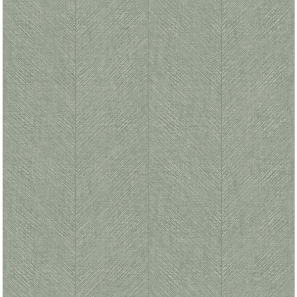 A-Street Prints Kallam Green Chevron Non-Pasted Wallpaper Sample