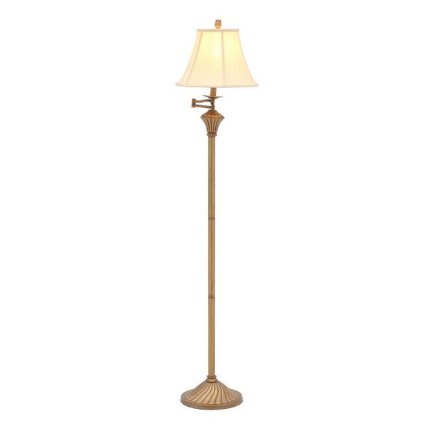 Antique Gold Floor Lamp - Iron Accents