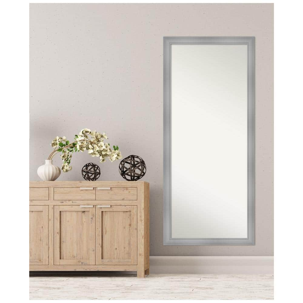 Flair Polished Nickel 72" Full-Length Leaner Wood Mirror