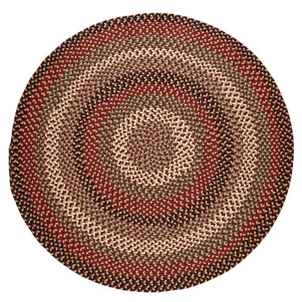 Country Medley Sangria 6 ft. x 6 ft. Round Indoor/Outdoor Braided Area Rug