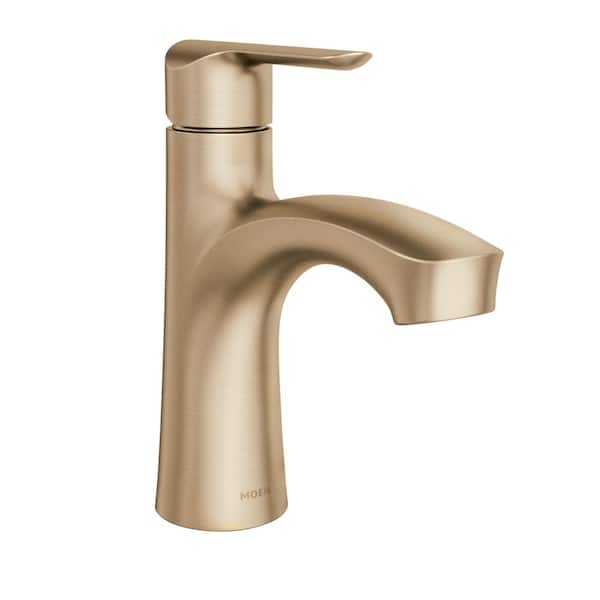MOEN Findlay Single-Handle Single-Hole Bathroom Faucet in Bronzed Gold
