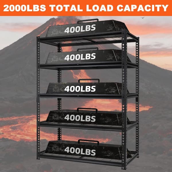 Siavonce 5-Tiers Heavy Duty Garage Metal Adjustable Household