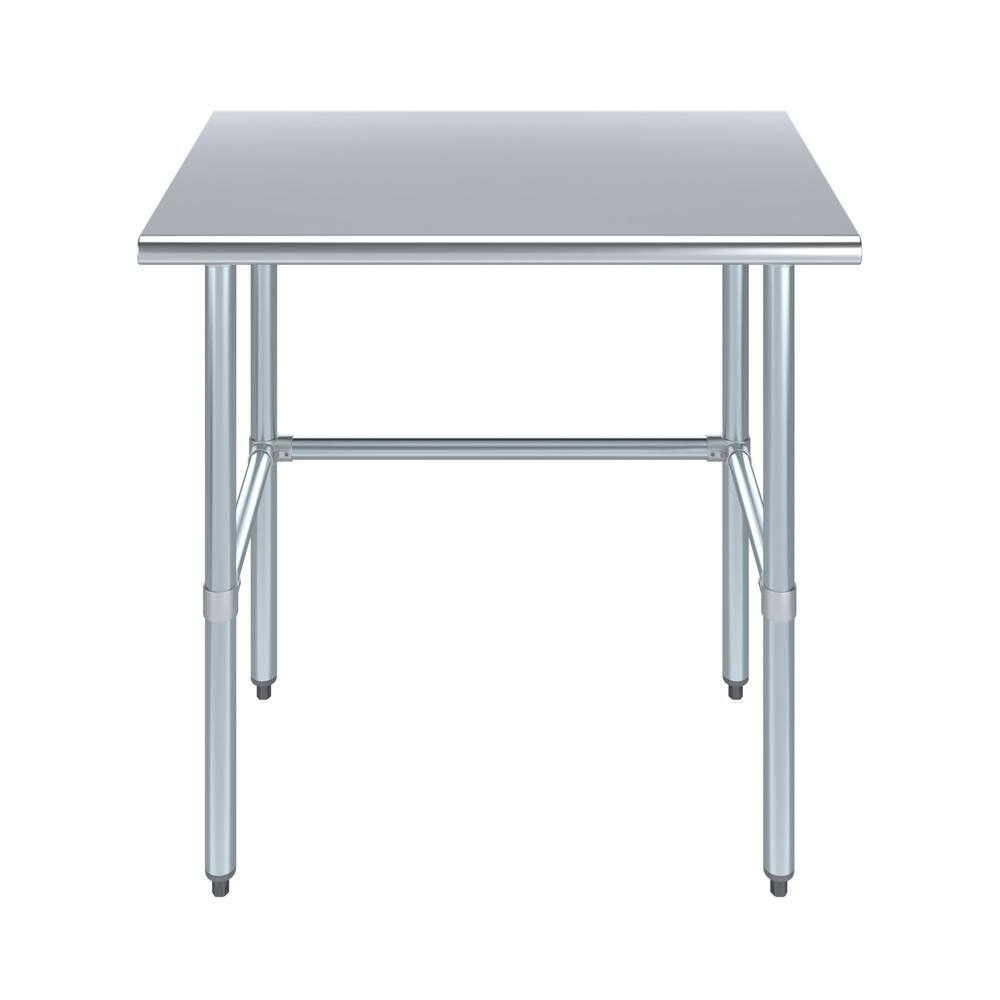 36" Stainless Steel Open Base Work Table with Galvanized Legs