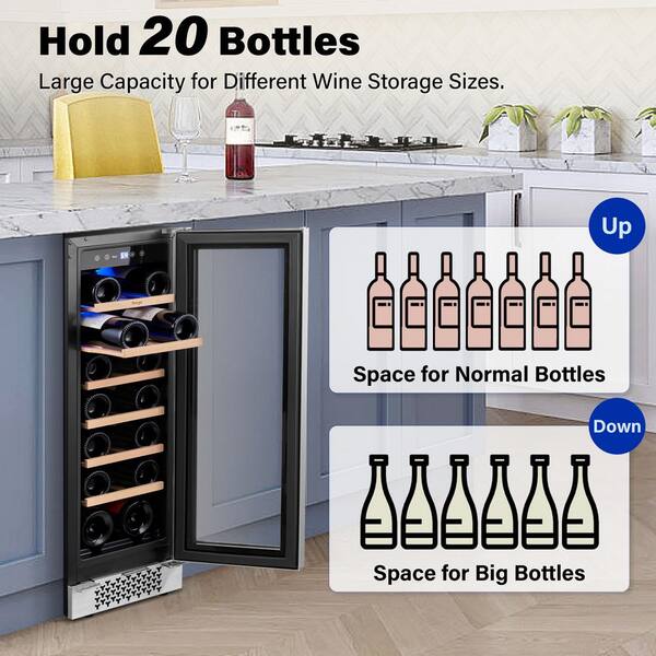 Yeego 48 in. 280-Cans Dual Zone Beverage Cooler Side-By-Side Refrigerator Built-In or Freestanding Mini Fridge w/ Safety Lock, Silver