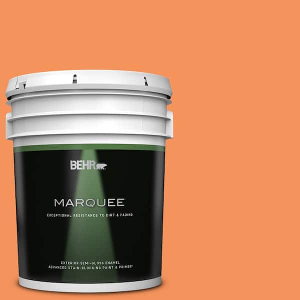 BEHR MARQUEE 5 gal. #240B-5 Candied Yam Semi-Gloss Enamel Exterior Paint & Primer
