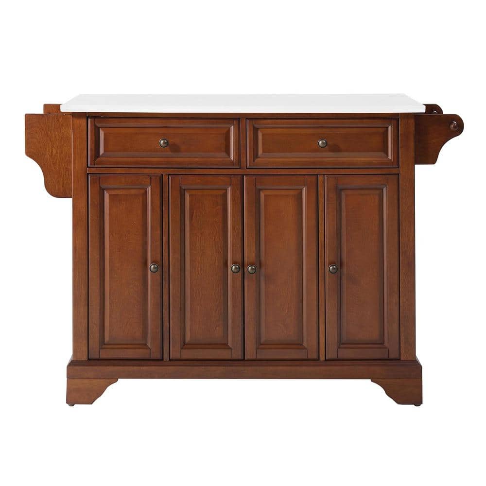 Lafayette Cherry Wood Granite Top Full-Size Kitchen Island