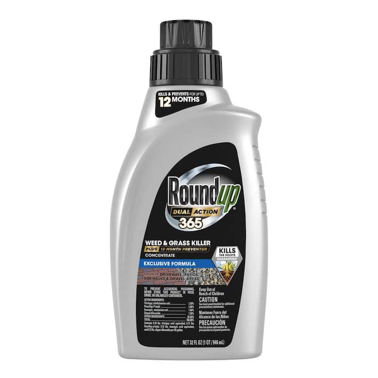 Roundup 32 fl. oz. Dual Action 365 Weed and Grass Killer Plus 12-Month Preventer Concentrate, Kills, Prevents for up to 1-Year