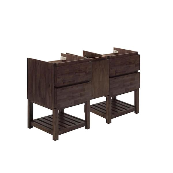 Fresca Formosa 58 in. Freestanding Open Bottom Double Bath Vanity Cabinet without Top in Acacia