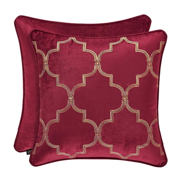 J QUEEN NEW YORK INC Matilda Polyester 18 in. Square Embellished Decorative Throw Pillow 18 X 18 in.