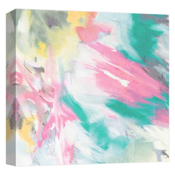 PTM Images Aqua Aurora'' Canvas Abstract Wall Art 15 in. x 15 in.