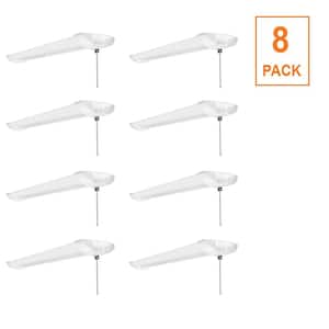 8-Pack 2 ft. Integrated LED White Shop Light with Pull Chain 2000LM 20-Watt Bright White 4000K Easy Installation