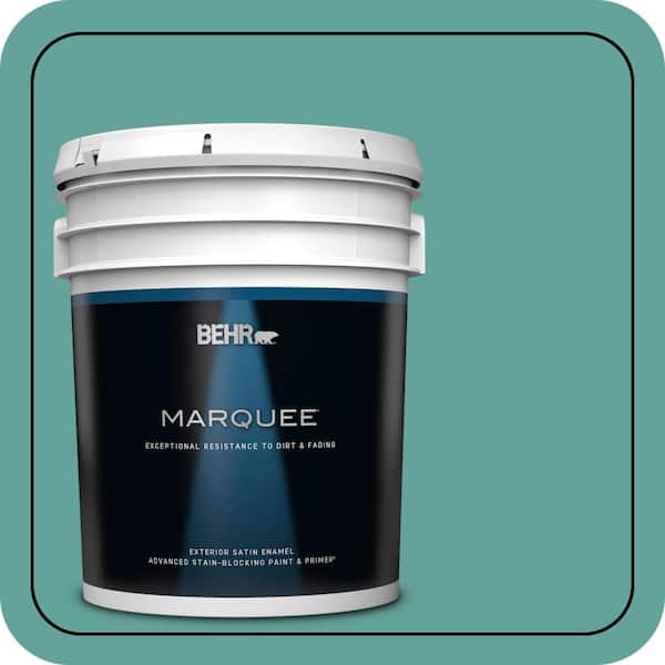 BEHR MARQUEE 5 gal. #M450-5 Aqua Rapids Satin Enamel Exterior Paint & Primer