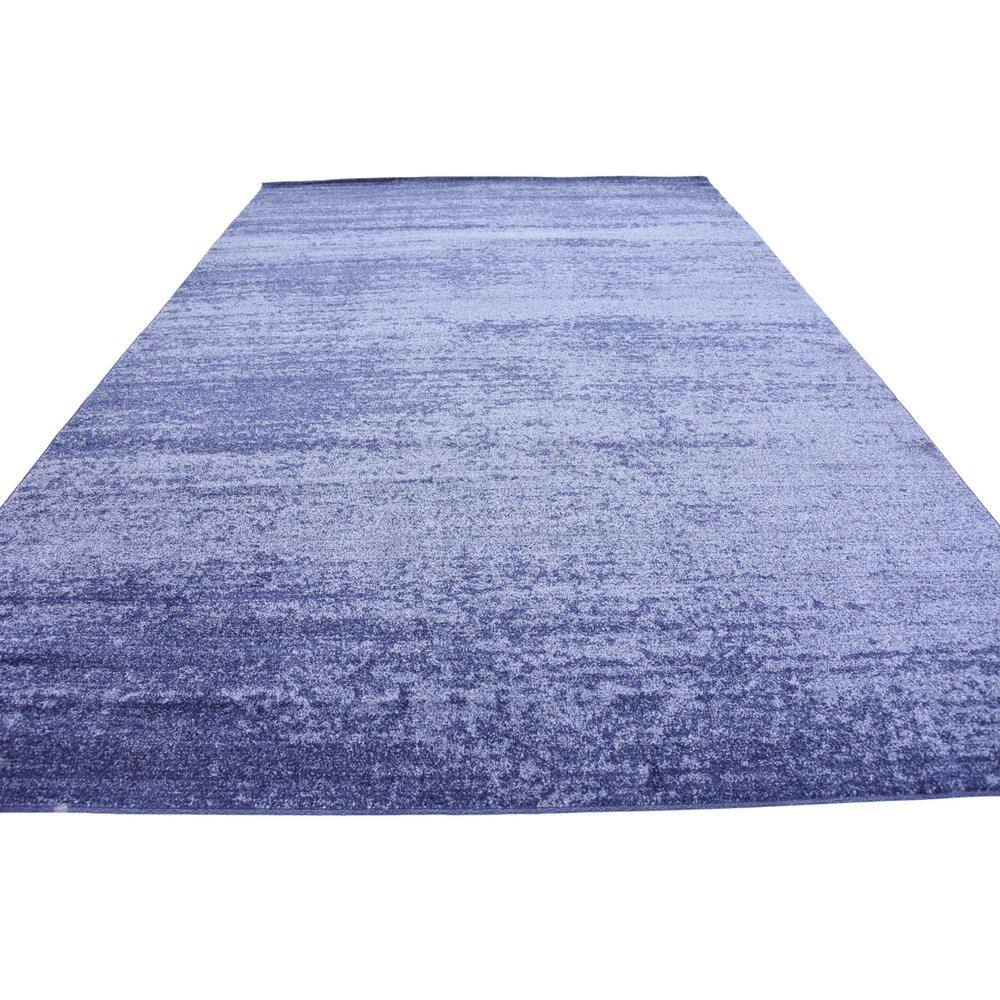 Navy Blue Tufted Rectangular Easy-Care Synthetic Rug