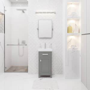 Mia 18 in. W x 13 in. D Bath Vanity in Cashmere Grey with Ceramics Vanity Top in White with White Basin and Faucet