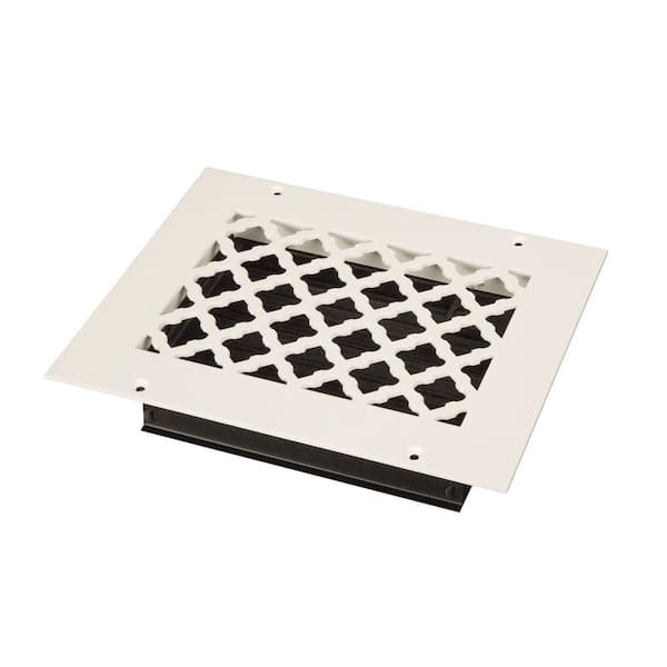 SteelCrest Tuscan 8 in. x 6 in. White/Powder Coat, Steel Wall/Ceiling Vent with Opposed Blade Damper