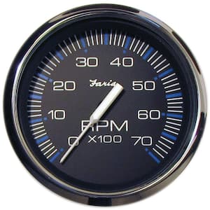 Chesapeake Stainless Steel Tachometer (7000 RPM) - 4 in., Black