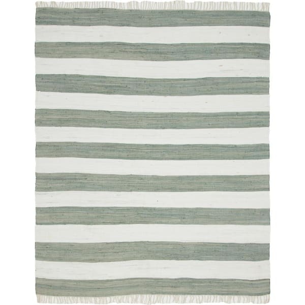 StyleWell Lorelei Gray/Ivory 8 ft. x 10 ft. Striped Area Rug