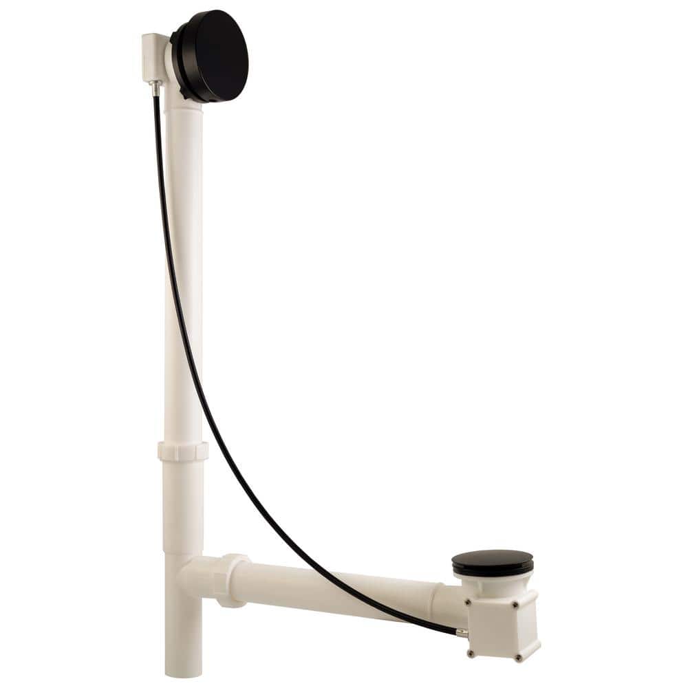 Westbrass 27 in. Cable Drive Bath Drain Assembly in Matte Black D50P27TLERE62 The Home Depot