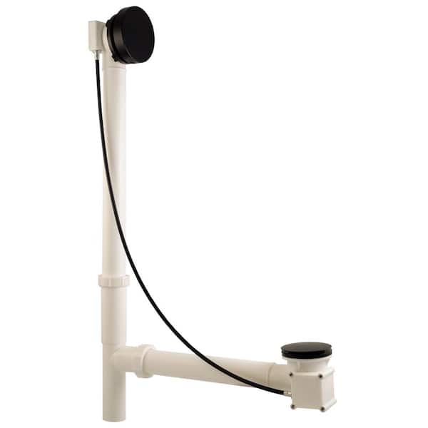27 in. Cable Drive Bath Drain Assembly in Matte Black