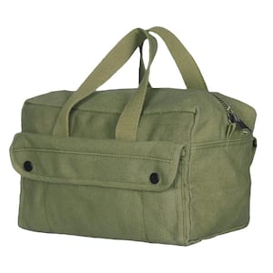 11 in. Mechanic's Canvas Tool Bag with 2-Pockets in Olive Drab