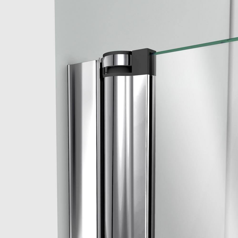 Aqua Fold 32" Chrome Frameless Hinged Shower Kit with Clear Glass