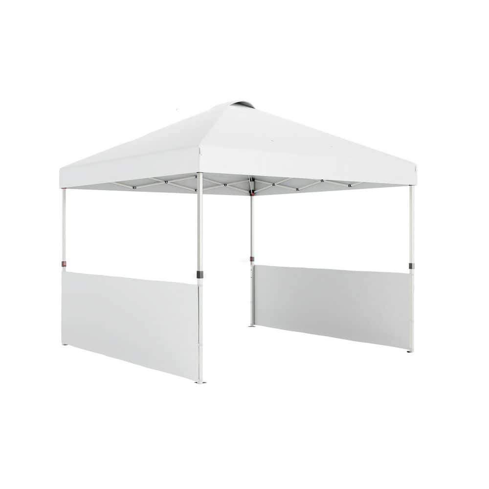 10 ft. x 10 ft. White Pop-Up Canopy Tent, Outdoor Gazebo Instant Sun Shelter with Half Sidewalls and Wheeled Carry Bag price history on PriceWatchPro