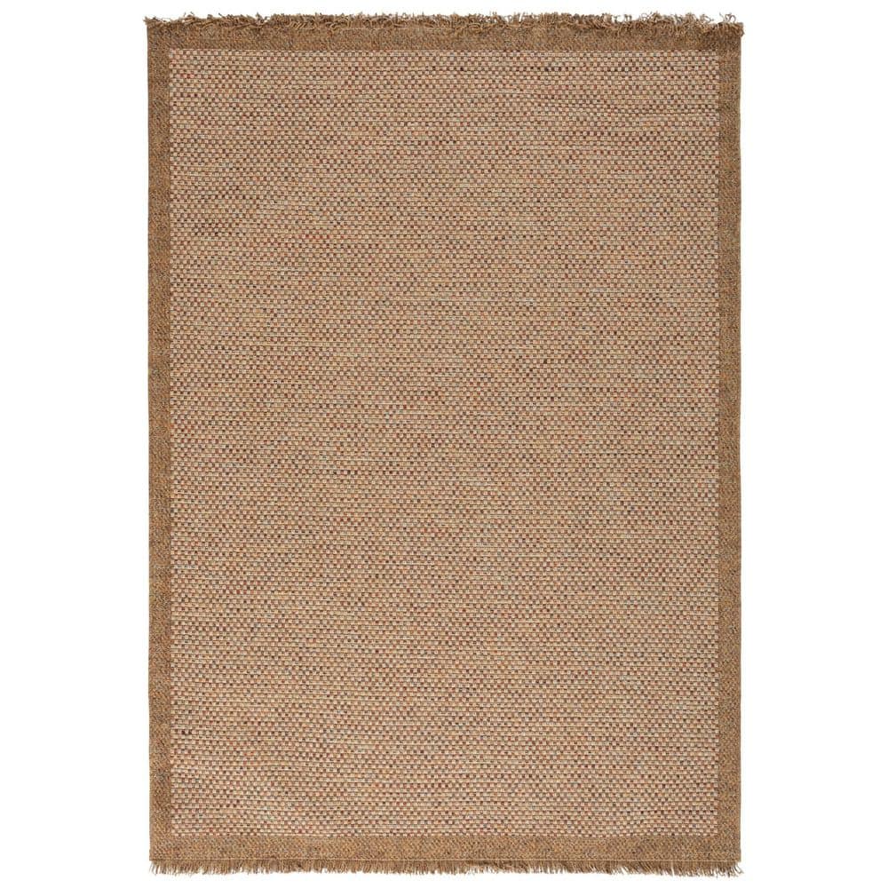 SAFAVIEH Wicker 4 ft. x 6 ft. Natural/Brown Solid Border Area Rug ...