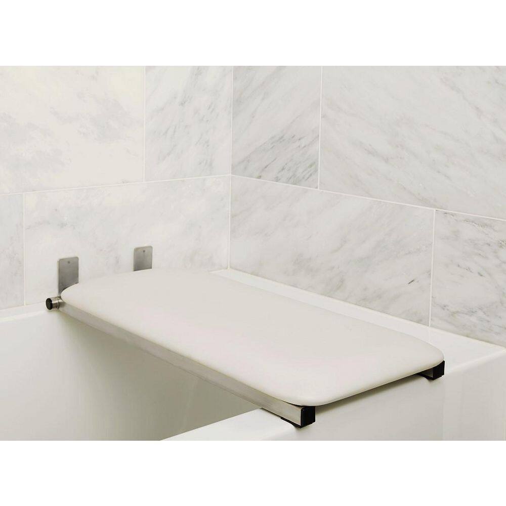 Hermosa 32" Wall-Mount Folding White Padded Shower Bench