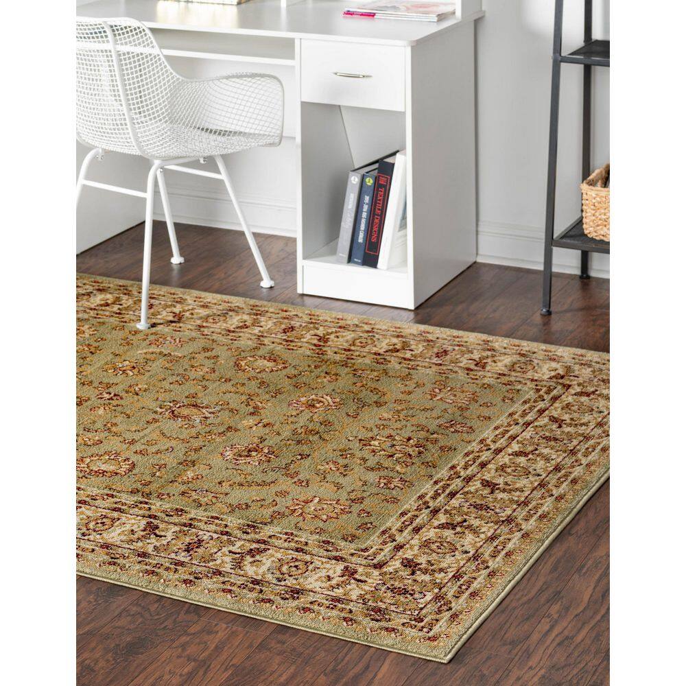 Aditi Elegance Green Rectangular Indoor Area Rug (8' x 10')