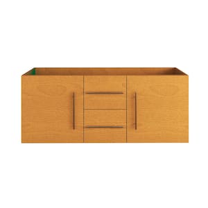 Napa 60 in. W x 20 in. D x 20.58 in. H Double Sink Bath Vanity Cabinet without Top Wall Mounted in Pacific Maple
