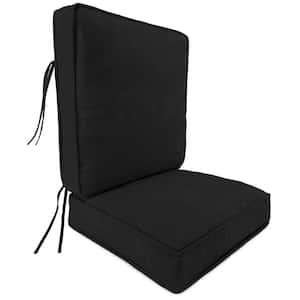 22 in. L x 45 in. W x 4 in. T Outdoor Deep Seat Chair Cushion Set in Canvas Black