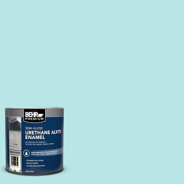 BEHR PREMIUM 1 qt. #500A-2 Refreshing Pool Semi-Gloss Enamel Urethane Alkyd Interior/Exterior Paint