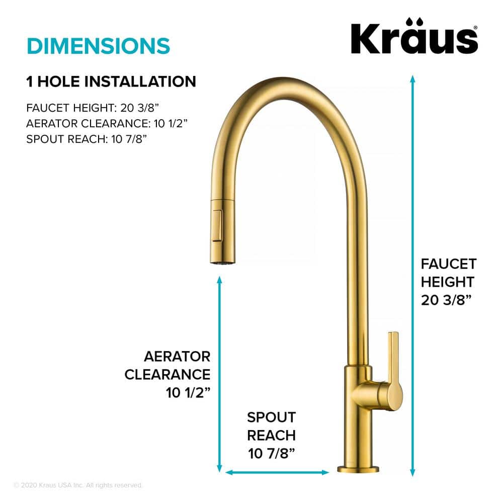 Brushed Brass High-Arc Single Handle Pull-Down Kitchen Faucet