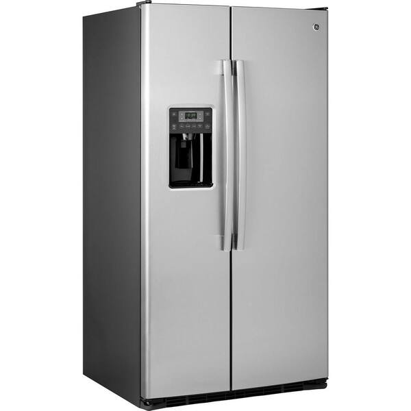 Ge 25 3 Cu Ft Side By Side Refrigerator In Stainless Steel Energy Star Gse25gshss The Home Depot
