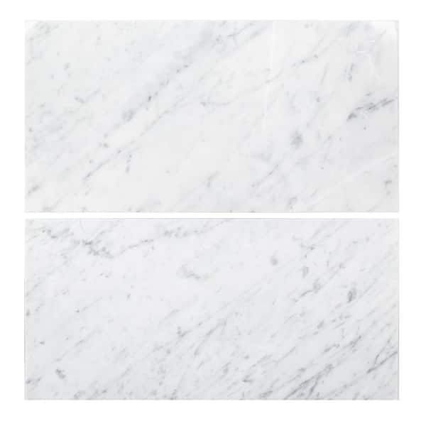 Jeffrey Court Carrara White 6 in. x 12 in. Honed Marble Wall and Floor Tile (1 sq. ft./Pack)