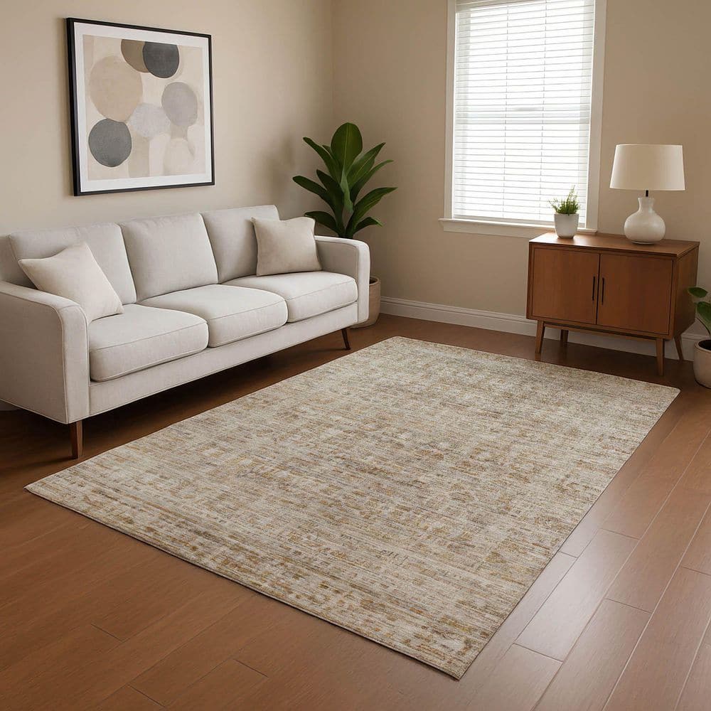 Mayfield Premium Machine Washable Abstract AMF1775 Taupe 5 ft. x 7 ft. 6 in. Area Rug price history on PriceWatchPro