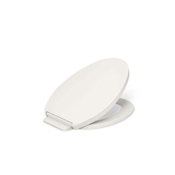 KOHLER Impro Elongated Ready Latch Quiet-Close Toilet Seat in Biscuit