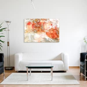 ''Coral Lace Ii'' Abstract Frameless Free Floating Tempered Glass Panel Graphic Wall Art