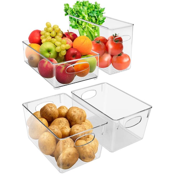 Sorbus Plastic Storage Bins Clear Pantry Organizer Box Bin Containers for  Organizing Kitchen Fridge, Food, Snack Pantry Cabinet, Fruit, Vegetables