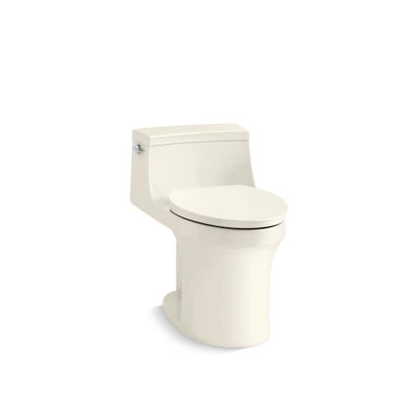 San Souci 12 in. 1-Piece 1.28 GPF Single Flush Elongated Toilet in Biscuit (Seat Included)