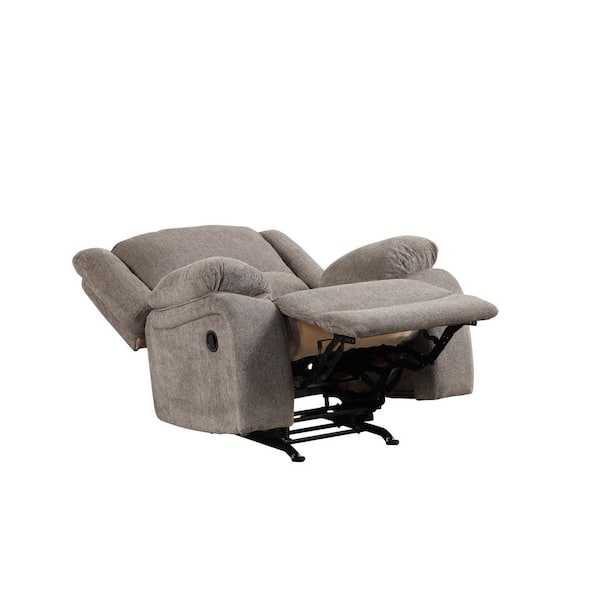 Duke Gray Chenille Manual Recliner Chair With Plush Cushions 005L