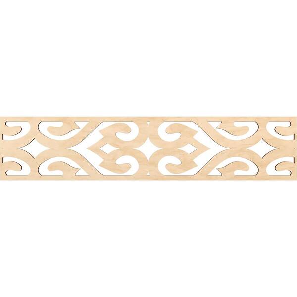 Ekena Millwork Keene Fretwork 0.375 in. D x 46.75 in. W x 10 in. L Birch Wood Panel Moulding