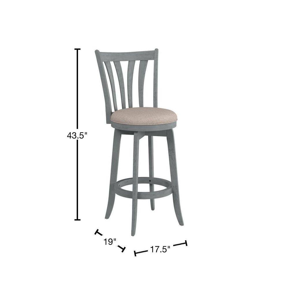 Savana 30" Blue Wirebrush Cream Swivel Wood Barstool