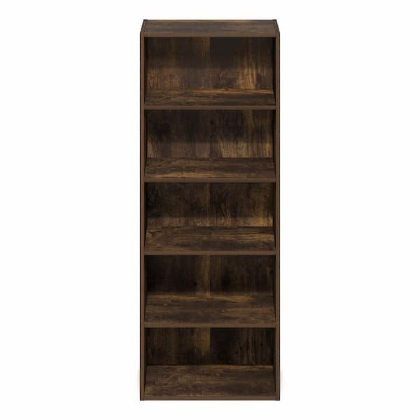 Furinno Basic 43.66 in. Tall Amber Pine Wood 5-Shelf Bookcase