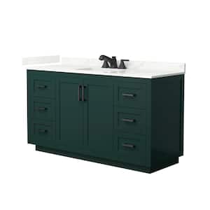 Miranda 60 in. W x 22 in. D x 33.75 in. H Single Bath Vanity in Green with Giotto Qt. Top