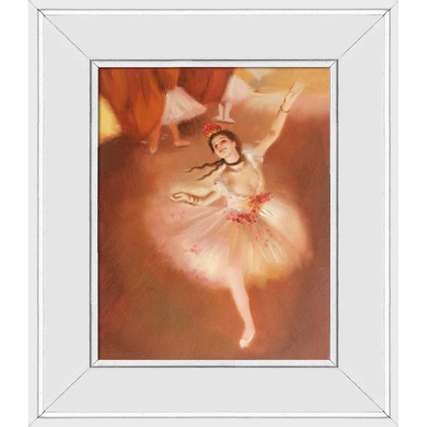LA PASTICHE Star Dancer (On Stage) by Edgar Degas Galerie White Framed Music Oil Painting Art Print 12 in. x 14 in.