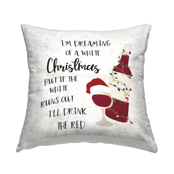 Stupell Industries Drink The Red Christmas Red Square Outdoor Throw Pillow