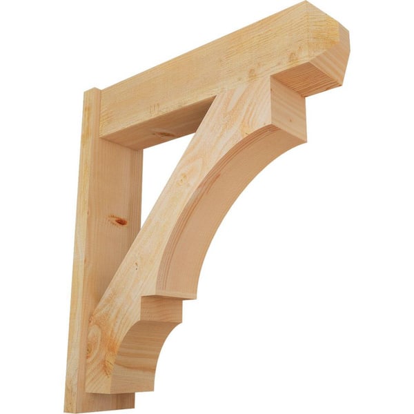 Ekena Millwork 8 in. x 36 in. x 32 in. Douglas Fir Balboa Craftsman Rough Sawn Outlooker