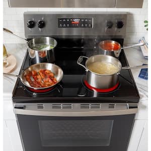 30 in. 4 Burner Element Free-Standing Electric Range in Stainless Steel