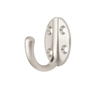 1-15/16 in. Satin Nickel Single Wall Hook with Round Base